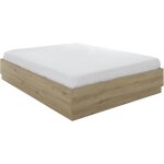 Lit coffre - tidy - 140 x 190 cm - ch�ne / ecru - sommier inclus - gami
