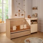 Lit combiné - 120 x 60 cm - evolutif en 90 x 190 cm - charlie - sauthon - crème Lit combiné - 120 x 60 cm - evolutif en 90 x 190 cm - charlie - sauthon - crème