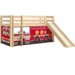 Lit compact avec toboggan pin massif nature + rideau pour lit en 4 parties pompiers - vipack picohsgb10510 ... Lit compact avec toboggan pin massif nature + rideau pour lit en 4 parties pompiers - vipack picohsgb10510 ...