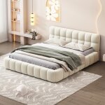 Lit double 140 x 200lit avec dossier moelleuxlit plat avec bordure rembourre lit capitonn avec sommier ...
