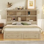 Okwish lit adulte en bois 160×200cm cadre de lit avec 2 tiroirs prise usb tête de lit fonctionnelle avec ... Okwish lit adulte en bois 160×200cm cadre de lit avec 2 tiroirs prise usb tête de lit fonctionnelle avec ...