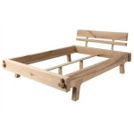 Lit double 160x200 ch�ne huil� bois naturel oak heart n� 02