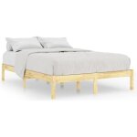 Lit double 2 place 160 x 200 cm cadre de lit avec sommier en bois de pin massif sans matelas sans t�te ...