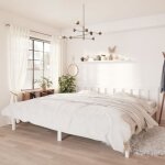 Lit double 2 place 200x200 cm cadre de lit moderne avec sommier sans matelas bois de pin massif robuste ...