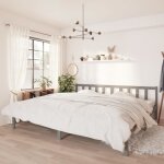 Lit double 2 place 200x200 cm cadre de lit moderne avec sommier sans matelas bois de pin massif robuste ...