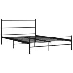 Lit double 2 place pour matelas 160x200 cm sans matelas cadre de lit en mtal avec sommier en mtal noir ...