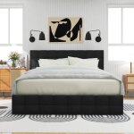 Lit double capitonn 140 x 200 cm avec 4 tiroirs tte de lit rglable en hauteur sommier  lattes en ...