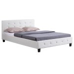 Lit double pour adulte josy avec sommier 140x190 cm 2 places t�te et pied de lit capitonn�s avec strass ...