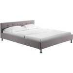Lit double pour adulte nizza queen size 160x200 cm 2 places / 2 personnes avec sommier et pieds m�tal ...