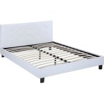 Lit double en pvc julia - 140 x 190 cm - blanc