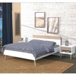 Lit camper 140x190 cm / dcor chne blanchi et blanc