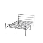 Lit double en mtal 160x200 cm gris design moderne - damien gris