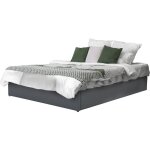 Lit double en pvc avec coffre ava - 160 x 200 cm - gris