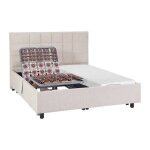 Lit �lectrique de relaxation d�co tout plots + matelas m�moire de forme - 2 x 70 x 190 cm - tissu - beige ...