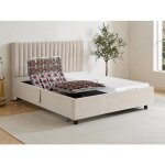 Lit électrique de relaxation déco tout plots + matelas mémoire de forme - 2 x 70 x 190 cm - tissu - beige ... Lit électrique de relaxation déco tout plots + matelas mémoire de forme - 2 x 70 x 190 cm - tissu - beige ...