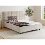 Lit lectrique de relaxation dco tout plots + matelas mmoire de forme - 2 x 90 x 200 cm - tissu - beige ...