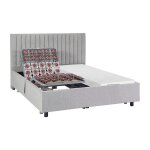 Lit �lectrique de relaxation d�co tout plots + matelas m�moire de forme - 2 x 90 x 200 cm - tissu - gris ...