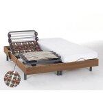 Lit électrique de relaxation lattes et plots + matelas accueil latex - 2 x 90 x 200 cm - chêne - pandora ... Lit électrique de relaxation lattes et plots + matelas accueil latex - 2 x 90 x 200 cm - chêne - pandora ...