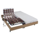 Lit électrique de relaxation tout plots + matelas latex - 2 x 70 x 190 cm - chêne - cassiopee iii de ... Lit électrique de relaxation tout plots + matelas latex - 2 x 70 x 190 cm - chêne - cassiopee iii de ...