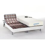Lit �lectrique de relaxation tout plots + matelas m�moire de forme - 2 x 80 x 200 cm - blanc - hesiode ...