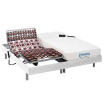 Lit �lectrique de relaxation tout plots + matelas m�moire de forme - 2 x 90 x 200 cm - blanc - hesiode ...