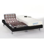 Lit �lectrique de relaxation tout plots + matelas m�moire de forme - 2 x 70 x 190 cm - noir - hesiode ...
