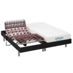 Lit �lectrique de relaxation tout plots + matelas m�moire de forme - 2 x 90 x 200 cm - noir - hesiode ...