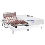 Lit �lectrique de relaxation tout plots + matelas ressorts ensach�s et m�moire forme - 2 x 80 x 200 cm ...