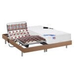Lit �lectrique de relaxation tout plots + matelas ressorts ensach�s et m�moire forme - 2 x 80 x 200 cm ...