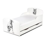 Lit denfant 140x70 avec matelas et un tiroir motif: cheval
