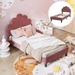 Lit enfant capitonn 90 x 200 cm avec tte de lit en forme de fleur et sommier  lattes lit simple fille ...