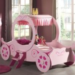 Lit enfant carrosse 90x200cm rose