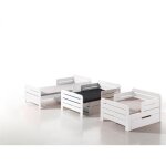 Lit enfant volutif jumper - vipack - blanc - extensible jusqu 200 cm - sommier inclus