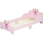 Homcom - lit enfant - bois - 143x73x60cm - rose