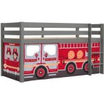 Lit enfant surélevé pino 90x200cm gris - vipack - pompiers Lit enfant surélevé pino 90x200cm gris - vipack - pompiers