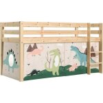 Lit enfant sur�lev� pino dino 90x200cm naturel