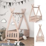 Lit pour enfant vitalispa tipi indiens lit cabane pour enfants bois lit cabane 70 x 140 cm Lit pour enfant vitalispa tipi indiens lit cabane pour enfants bois lit cabane 70 x 140 cm