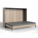 Lit escamotable horizontal bogota coloris imitation chne - longueur 212 x hauteur 154 x profondeur 43 ...