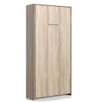 Lit escamotable vanier d�cor ch�ne couchage 90 x 200 cm