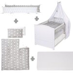 Lit volutif roba little stars 70x140 cm - blanc - avec accessoires