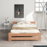Solide lit en bois massif lit futon en bois massif lit en bois naturel 200x140 cm Solide lit en bois massif lit futon en bois massif lit en bois naturel 200x140 cm