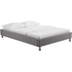Lit futon double pour adulte nizza 140x190 cm 2 places / 2 personnes avec sommier et pieds en m�tal chrom� ...