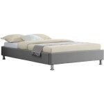 Lit futon simple pour adulte nizza 120x190 cm 1 place et demi / 1 personne avec sommier et pieds en m�tal ...