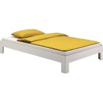 Lit futon thomas couchage simple 90 x 200 cm 1 place / 1 personne en pin massif lasur� blanc