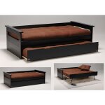 Lit gigogne banquette alfonso - dreamea - 90x190cm - a lattes - noir - avec tiroirs