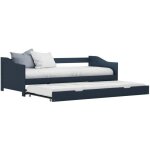 Lit gigogne extensible queen size 90x200 cm - ovonni - cadre de lit design moderne en bois de pin - gris ...