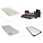 Lit gigogne gamer 90 x 200 et 90 x 190 cm - avec bureau - leds - anthracite et rouge + matelas + sommier ...