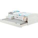 Lit gigogne jessy lit enfant fonctionnel avec tiroir - lit et rangement 3 tiroirs couchage 90x190 cm ...