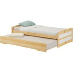 Lit gigogne lorena 1 personne tiroir lit fonctionnel 90 x 190 cm pin massif recouvert dun vernis naturel ...