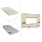 Lit gigogne avec pont de lit selena - 90 x 190 cm - coloris : chêne et blanc + matelas Lit gigogne avec pont de lit selena - 90 x 190 cm - coloris : chêne et blanc + matelas